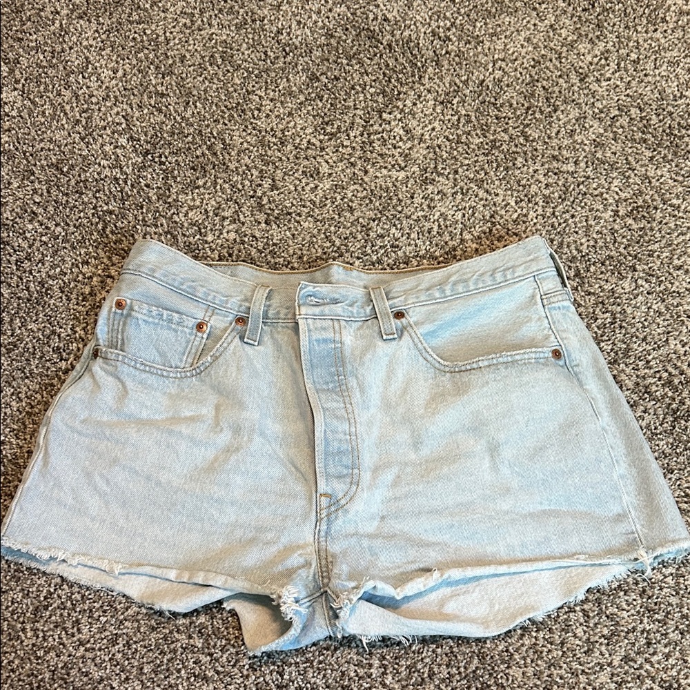 Levi's 501 high waisted Light Blue Jean Shorts for Women